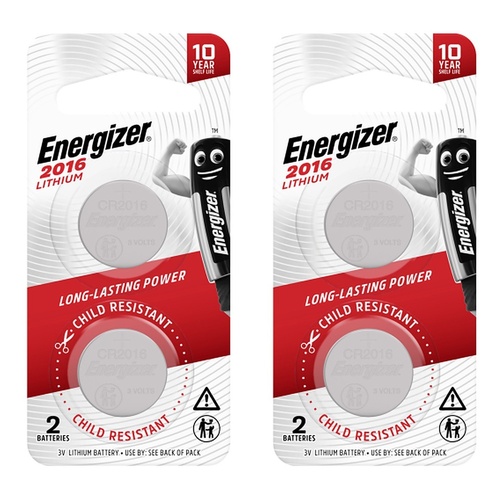 Energizer 2016 Lithium Coin Batteries 2 Pack Bundle of 2