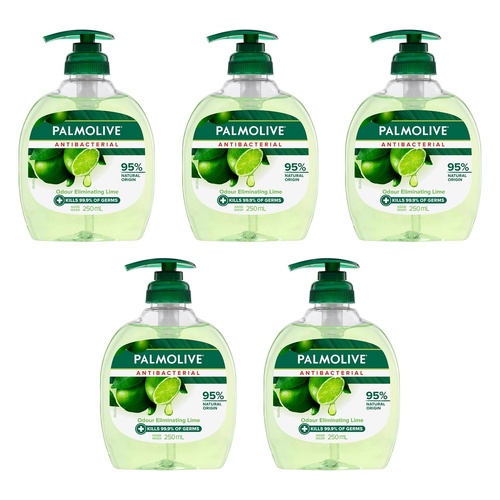Palmolive Antibacterial Odour Eliminating Lime Hand Wash 250mL Pack of 5