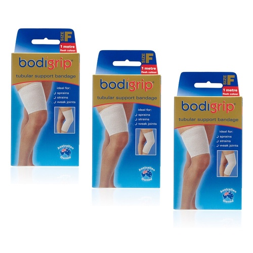 Bodigrip Tubular Support Bandage Size F 10cmx1m Flesh Pack of 3