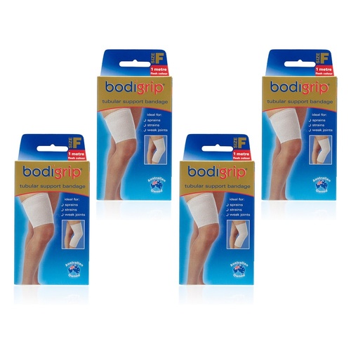 Bodigrip Tubular Support Bandage Size F 10cmx1m Flesh Pack of 4