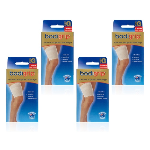 Bodigrip Tubular Support Bandage Size G 12cmx1m Flesh Pack of 4