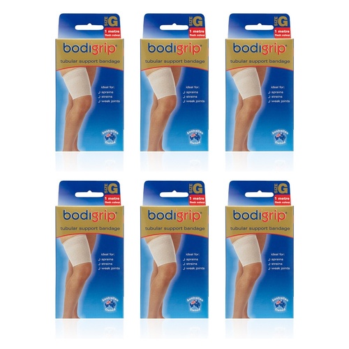 Bodigrip Tubular Support Bandage Size G 12cmx1m Flesh Pack of 6