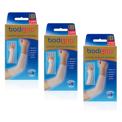 Bodigrip Tubular Support Bandage Size B 6.5cmx1m Flesh Pack of 3