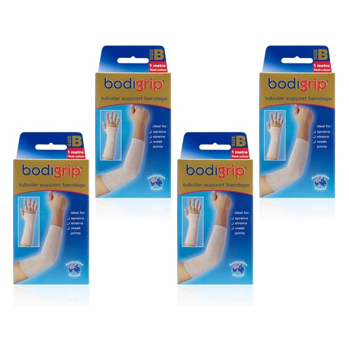 Bodigrip Tubular Support Bandage Size B 6.5cmx1m Flesh Pack of 4