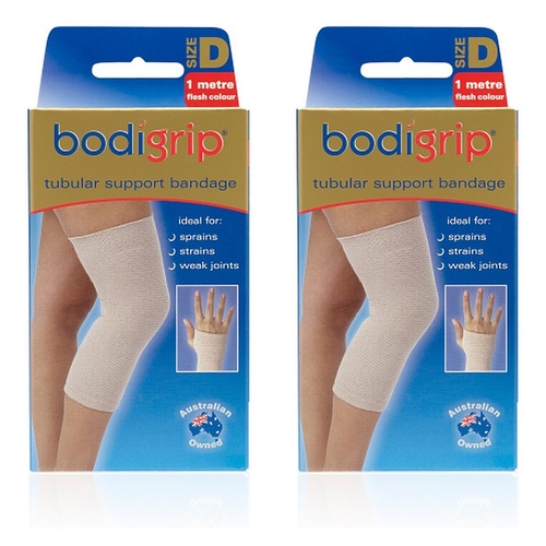 Bodigrip Tubular Support Bandage Size D 7.5cmx1m Flesh Pack of 2
