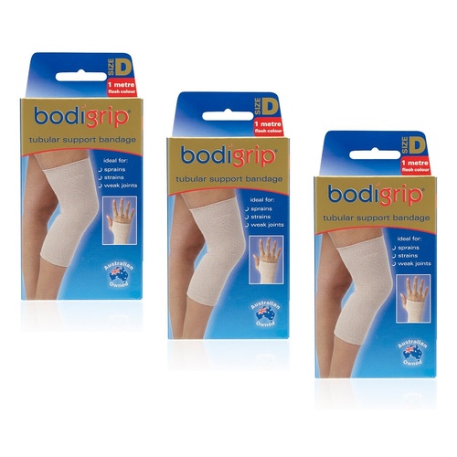 Bodigrip Tubular Support Bandage Size D 7.5cmx1m Flesh Pack of 3