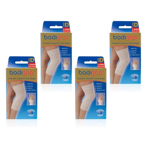 Bodigrip Tubular Support Bandage Size D 7.5cmx1m Flesh Pack of 4