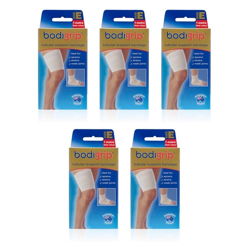 Bodigrip Tubular Support Bandage Size E 8.75cmx1m Flesh Pack of 5