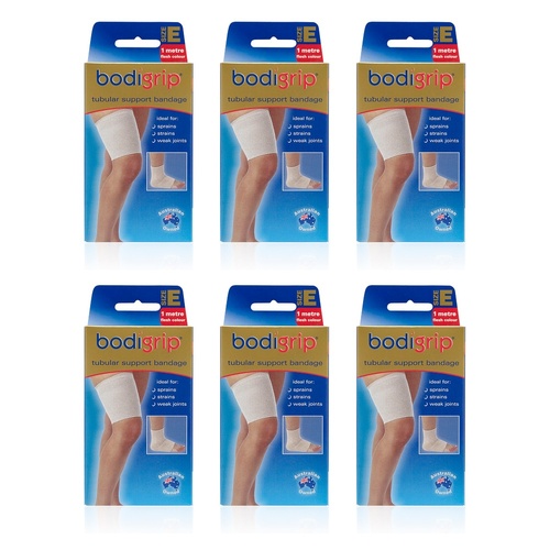 Bodigrip Tubular Support Bandage Size E 8.75cmx1m Flesh Pack of 6