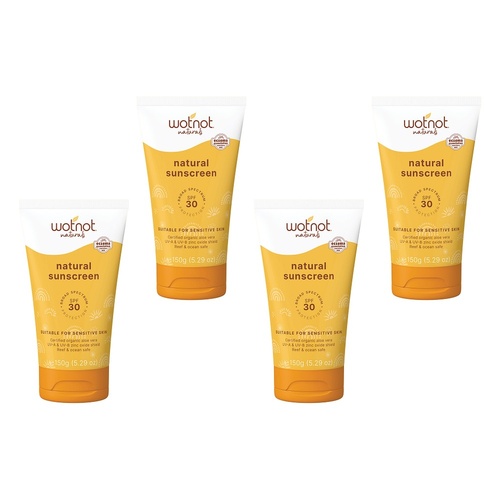Wotnot Natural Sunscreen for Family SPF 30 150g Pack of 4