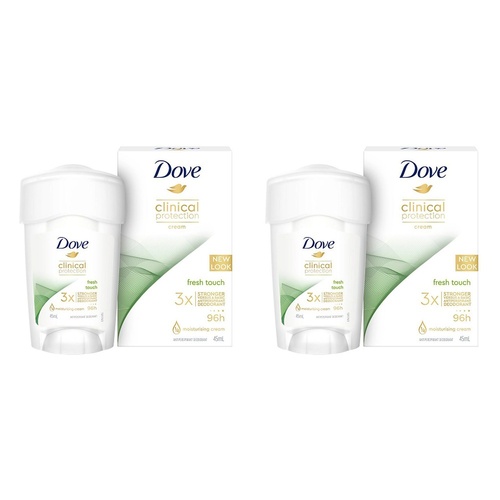 Dove Antiperspirant Deodorant Clinical Protection Fresh Touch 45mL Pack of 2