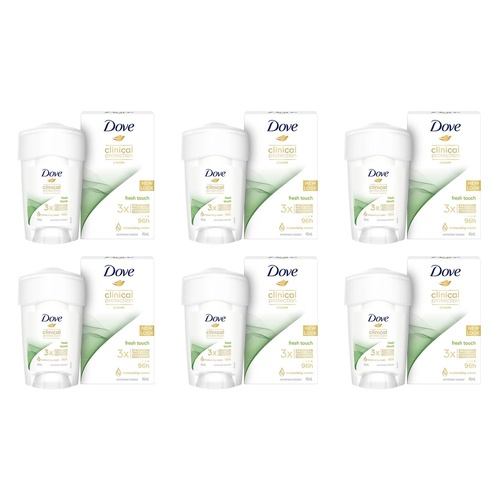 Dove Antiperspirant Deodorant Clinical Protection Fresh Touch 45mL Pack of 6