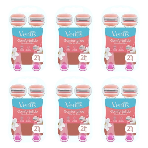 Gillette Venus Comfortglide White Tea Disposable Razor 2 Pack Bundle of 6