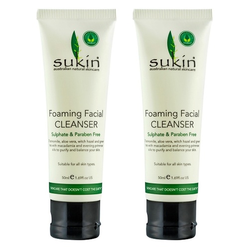 Sukin Signature Foaming Facial Cleanser 50mL Pack of 2