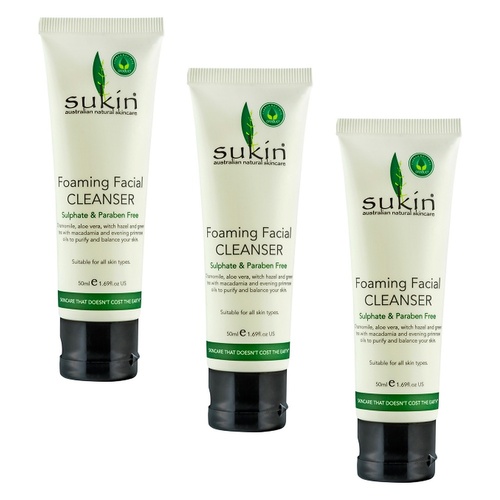Sukin Signature Foaming Facial Cleanser 50mL Pack of 3