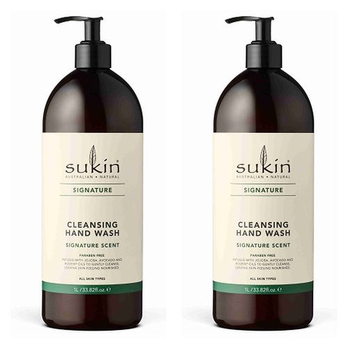 Sukin Cleansing Hand Wash Pump 1L Pack of 2