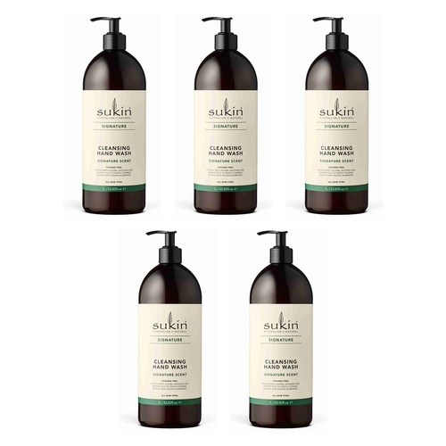 Sukin Cleansing Hand Wash Pump 1L Pack of 5