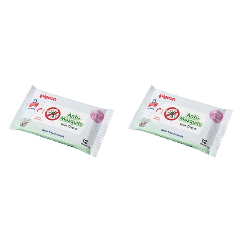 Pigeon Anti Mosquito Wipes 12 Pack Bundle of 2