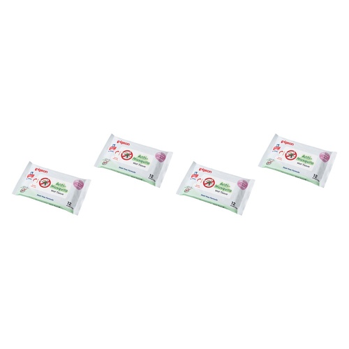 Pigeon Anti Mosquito Wipes 12 Pack Bundle of 4