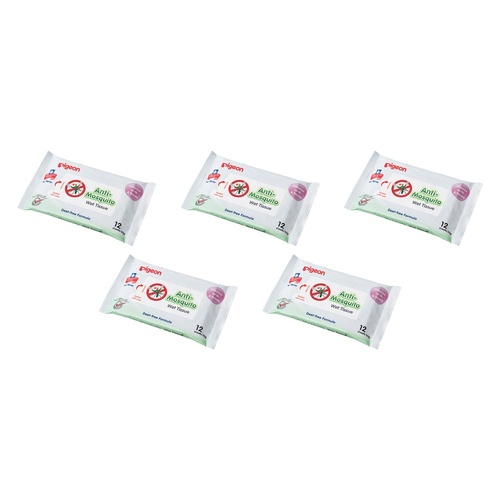 Pigeon Anti Mosquito Wipes 12 Pack Bundle of 5