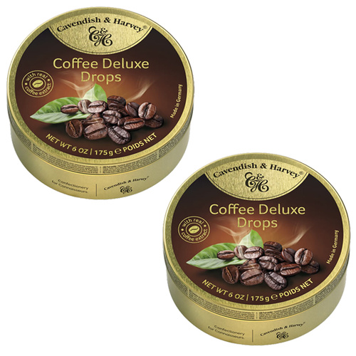 Cavendish & Harvey Deluxe Coffee Drops 2 tins 175g Coffee Sweets
