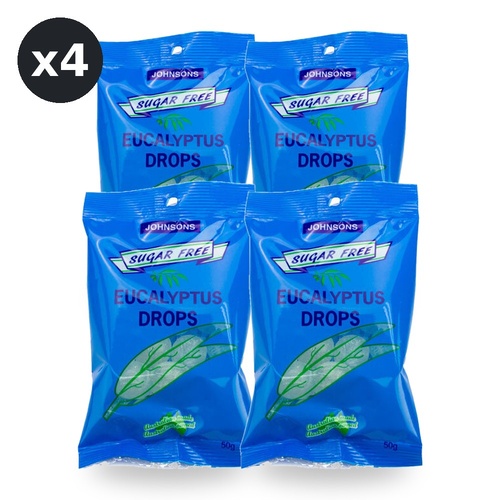 Johnsons Eucalyptus Drops Sugar Free 50g Pack of 4