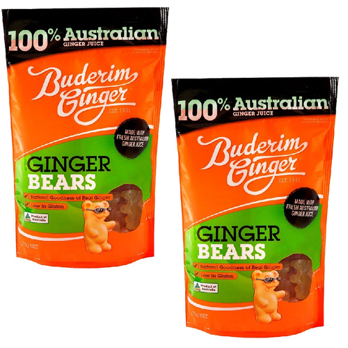 Buderim Ginger Bear Chews 175g x 2 Pack