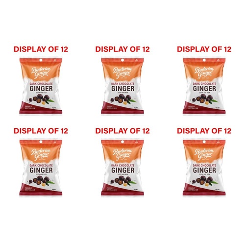 Buderim Ginger Dark Chocolate Ginger 40g Counter Display of 12 Bundle of 6