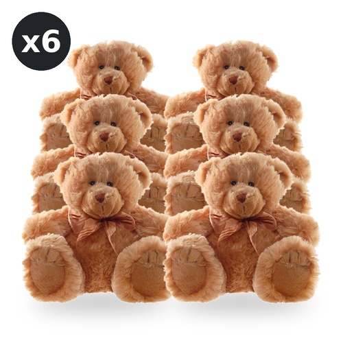 Teddy & Friends Teddy Plush Toy Frankie Brown 20cm Sitting Pack of 6