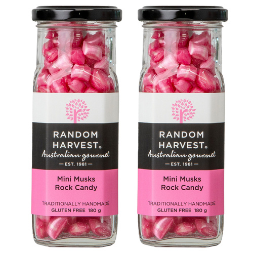 Random Harvest Mini Musk Rock Candy 2 x 180g Gluten Free Handmade Gift Jars