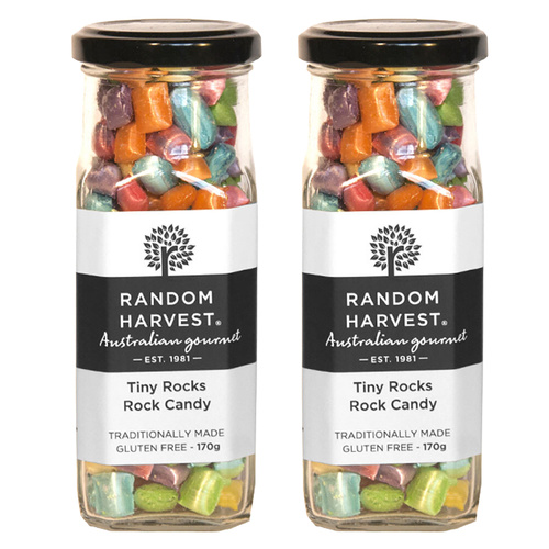 Random Harvest Tiny Rocks Rock Candy 2 x 170g Gluten Free Vegan Glass Jars