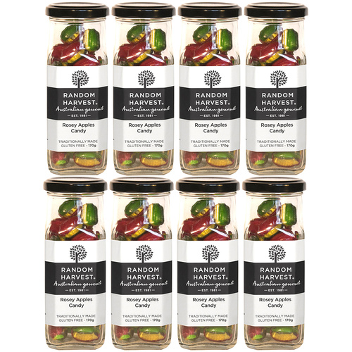 Random Harvest Rosey Apples Rock Candy 8 x 170g Jars Vegan Gluten Free Sweets