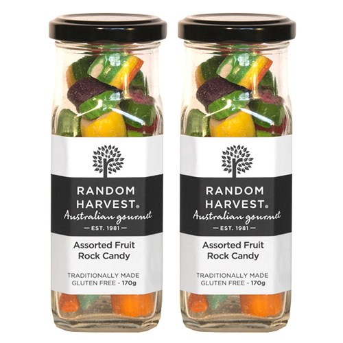 Random Harvest Assorted Fruit Rock Candy 2 x 170g Jars Gluten Free Vegan