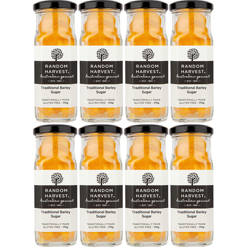 Random Harvest Traditional Barley Sugar Candy 8 x 170g Jars Gluten Free Vegan