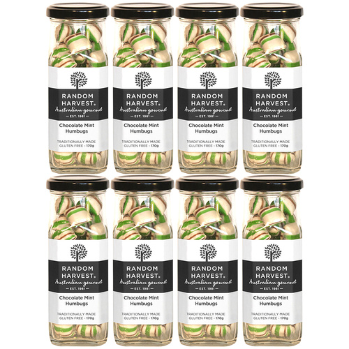 Random Harvest Chocolate Mint Humbugs 8 x 170g Jars Gluten Free Vegan Candy