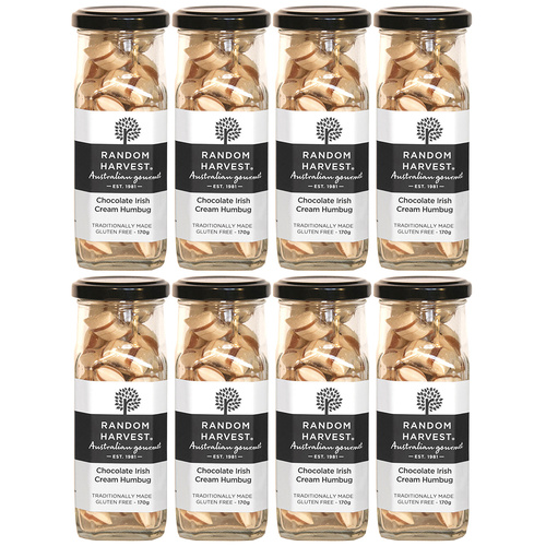 Random Harvest Chocolate Irish Cream Humbugs 8 x 170g Jars Gluten Free Vegan