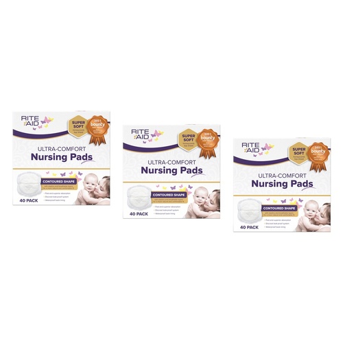 Rite Aid Nursing Pads 40 Pack Bundle of 3