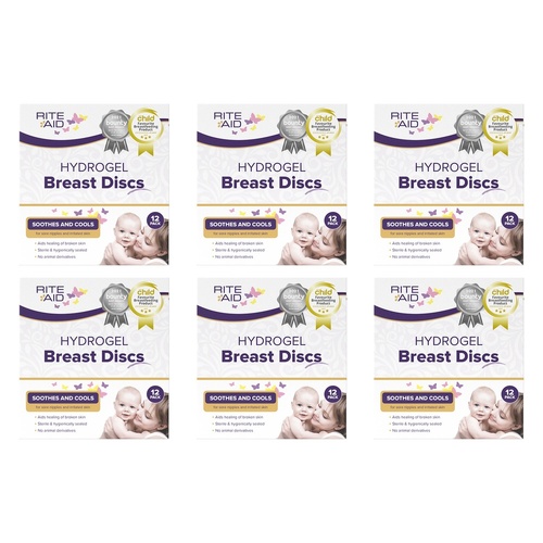 Rite Aid Hydrogel Breast Discs 12 Pack Bundle of 6