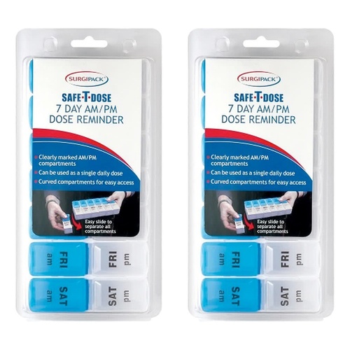 SurgiPack Safe-T-Dose 7 Day Am/Pm Organiser Pack of 2