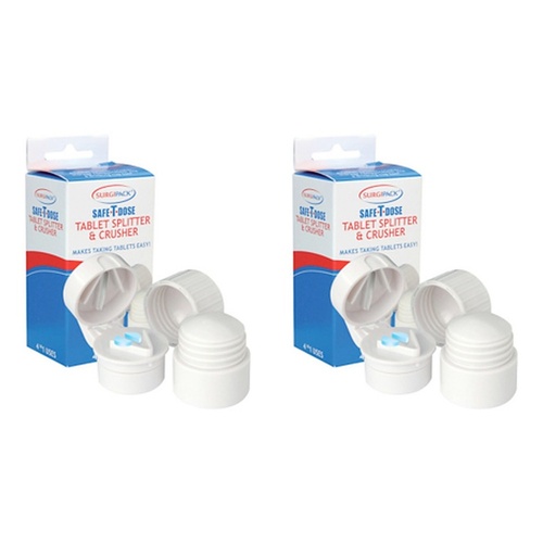 SurgiPack Safe-T-Dose Pill Splitter and Crusher Pack of 2