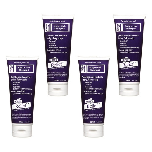 Hope's Relief Itchy Dry Flaky Scalp Shampoo 200mL Pack of 4