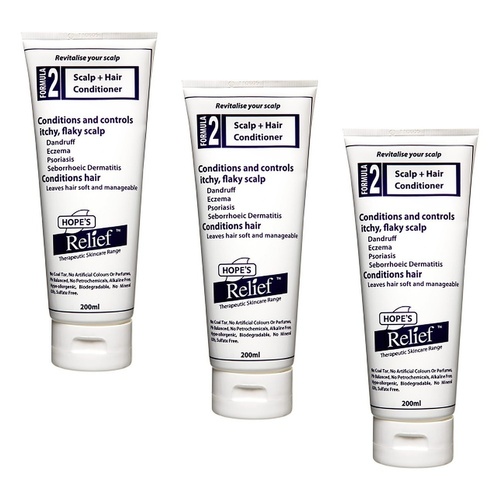 Hope's Relief Itchy Dry Flaky Scalp Conditioner 200mL Pack of 3