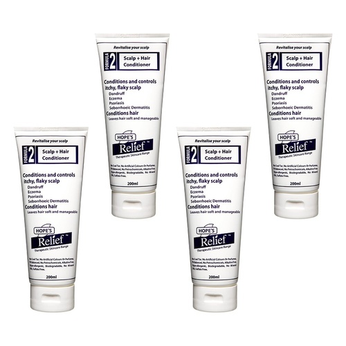 Hope's Relief Itchy Dry Flaky Scalp Conditioner 200mL Pack of 4