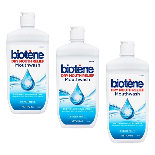 Biotene Anti Bacterial Enzyme Mouthwash 470mL Pack of 3
