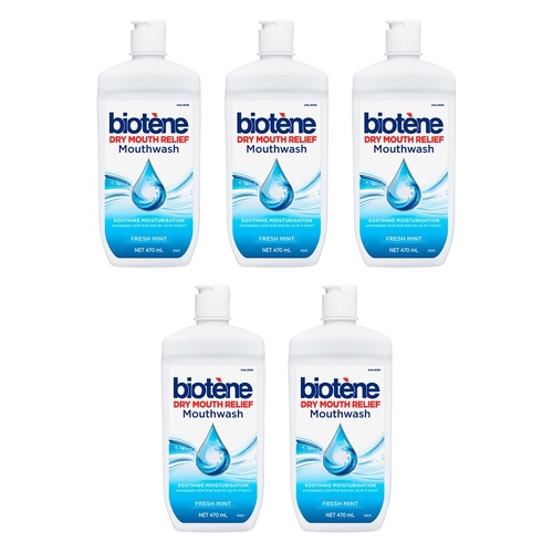 Biotene Anti Bacterial Enzyme Mouthwash 470mL Pack of 5