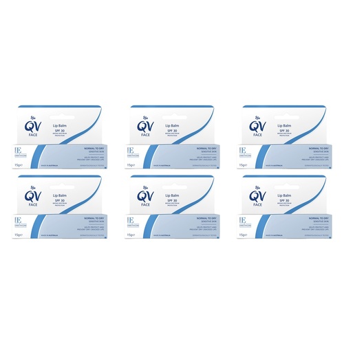 Ego QV Face Lip Balm SPF 30 15g Pack of 6