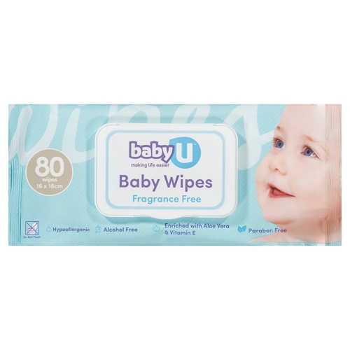 Baby U Baby Wipes Fragrance Free 80 Wipes