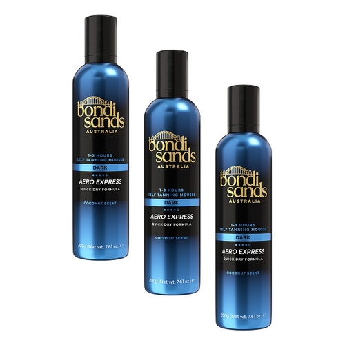 Bondi Sands Aero Express Dark Self Tanning Mousse 200g Pack of 3