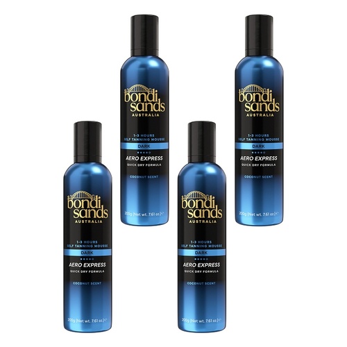 Bondi Sands Aero Express Dark Self Tanning Mousse 200g Pack of 4