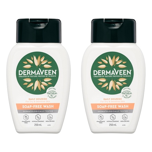 DermaVeen Daily Nourish Soap-Free Wash 250mL Pack of 2